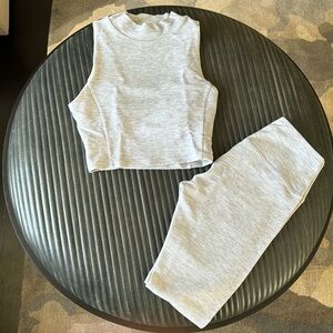 Alo waffle leggings and top with built in bralette